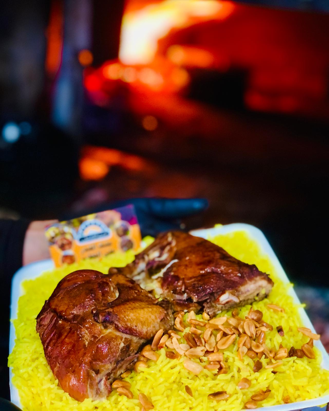 نصف دجاجه مع رز